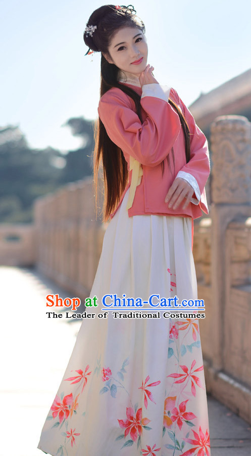 Top Chinese Ming Dynasty Female Hanfu Clothing Chinese Hanfu Costume Hanfu Dress Ancient Chinese Costumes and Hat Complete Set for Women Girls Children