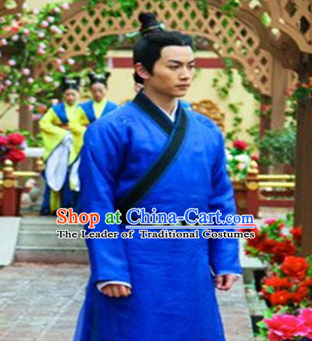 Chinese Ancient Style Hanfu Dress Clothing Costumes Complete Set for Men