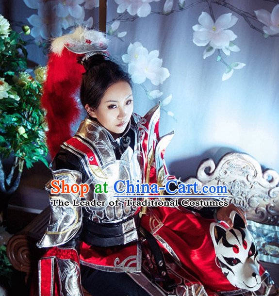 Chinese Costume Superhero Armor Cosplay Costumes China Traditional Armors Complete Set for Men Women Kids Adults