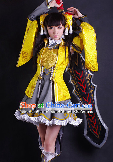 Chinese Costume Superheroine Armor Cosplay Costumes China Traditional Armors Complete Set for Men Women Kids Adults