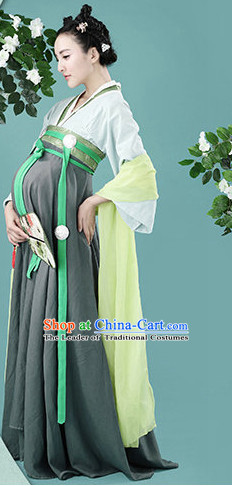 Chinese Traditional Fairy Dress Clothing Hanfu National Costumes China Gown Wear and Hair Accessories Complete Set