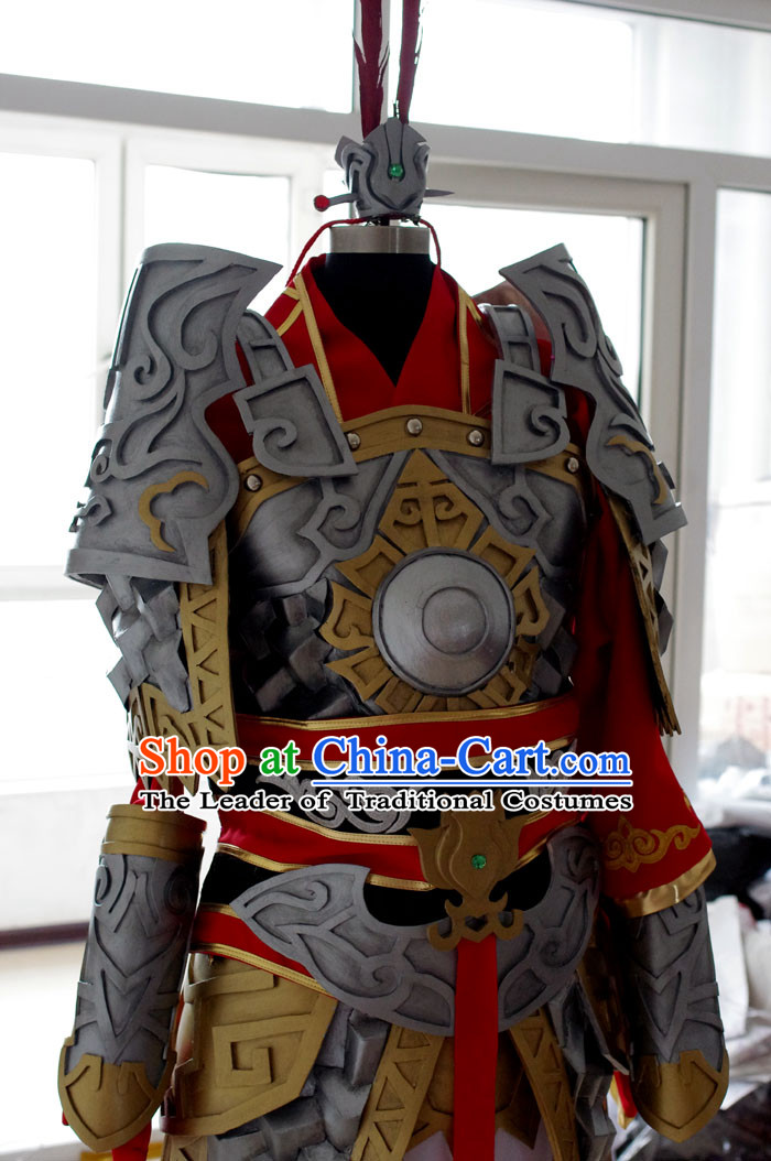 Top China Knight Male Costume Cosplay Armor Archer Costume Avatar Costumes Wonderflex Knight Armorsuit Leather Metal Fantasy Armoury and Hair Decortaions Complete Set