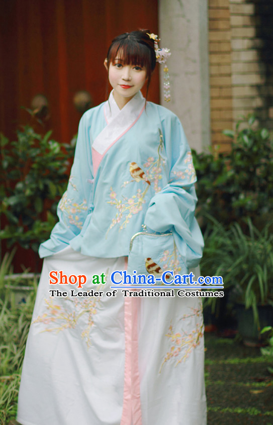 Traditional Chinese Ming Dynasty Blouse and Skirt Complete Set for Women