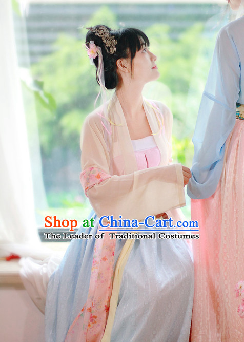 Traditional Chinese Han Dynasty Noblewoman Clothes Blouse Skirt and Hair Jewelry Complete Set for Women