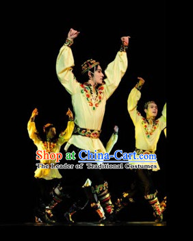 Xinjiang Chinese Traditional Dance Costume Folk Dancing Costumes Traditional Chinese Dance Costumes Asian Dance Costumes Complete Set for Men