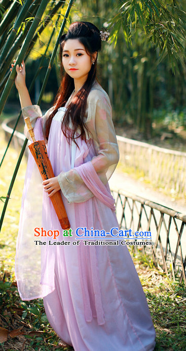 Ancient Tang Dynasty Women Han Fu_Hanfu Clothing Hanzhuang Historical Dress Historical Clothing and Accessories Complete Set for Women