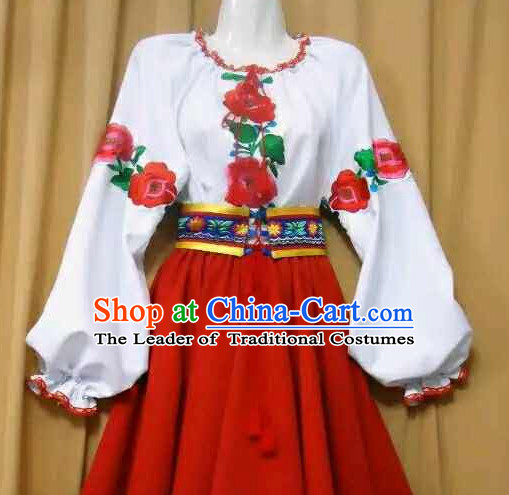 Russian Dance Dress Clothing Dresses Costume Ethnic Dancing Cultural Dances Costumes Complete Set for Women