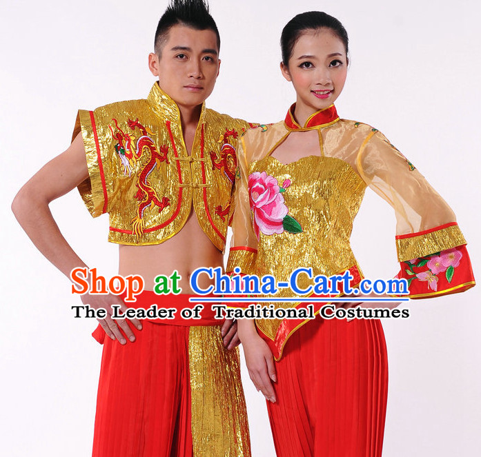 Traditional Chinese Fan Dancer Costume for Men