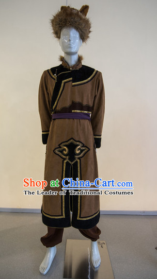 Chinese Traditional Ethnic Mongolian Dress Wear Clothing Complete Set