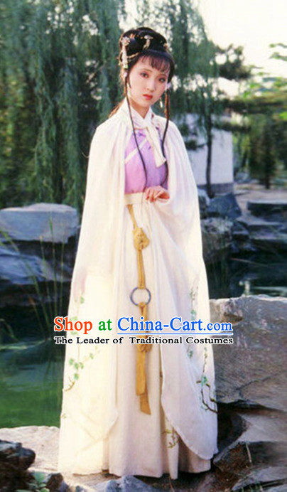 Top Chinese Ancient Lin Daiyu Costume in Women's Theater and Reenactment Costumes Ancient Chinese Clothes and Hair Jewelry Complete Set for Girls Children Adults