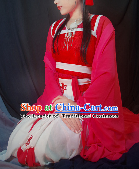 Chinese Ancient Han Fu Princess Clothing Robes Tunics Accessories Traditional China Clothes Adults Kids