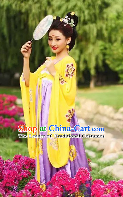 Chinese TV Drama Fairy Costume Ancient Theatrical Costumes Historical Clothing and Hair Jewelry Complete Set for Women