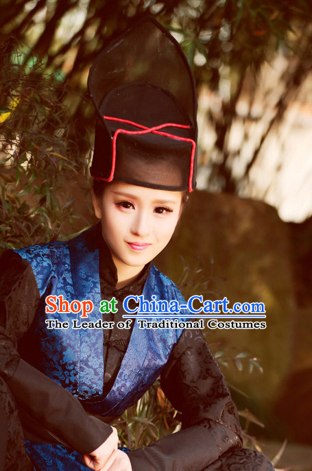 Traditional Chinese Male Black Hat for Men