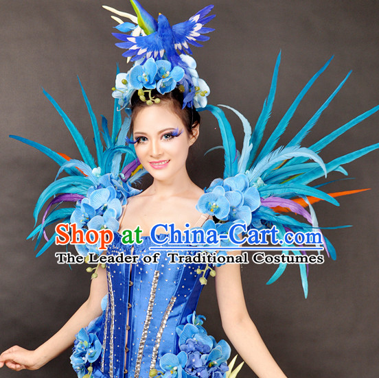 Unique Design Blue Bird Stage Costumes Theater Costumes Professional Theater Costume for Women
