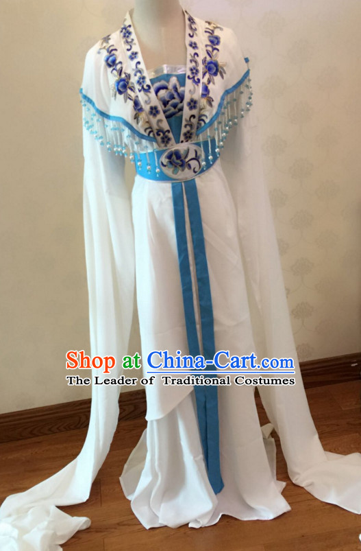 Chinese Yue Opera Long Sleeves Dance Costumes Huang Mei Opera Costume Complete Set for Women