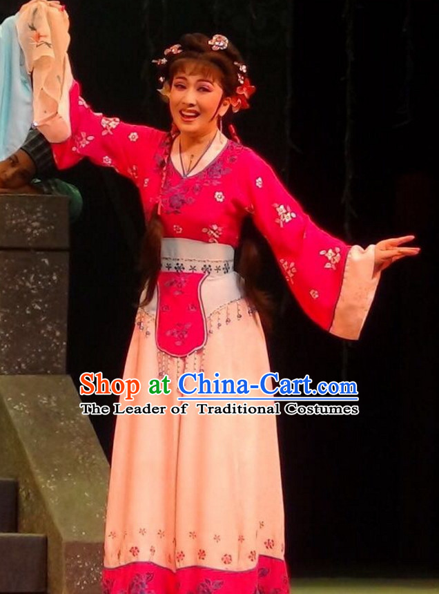 Chinese Classical Yue Opera Dance Costumes Huang Mei Opera Costume Complete Set for Women Girls Children Adults