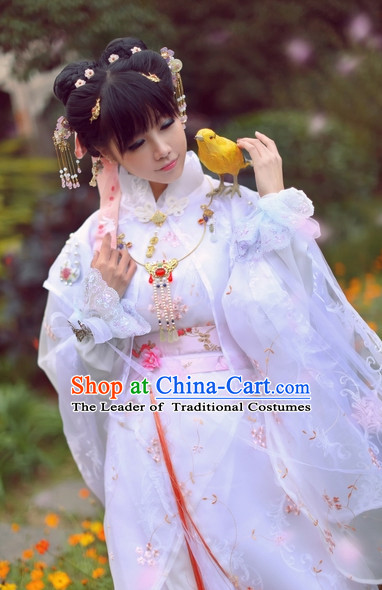 Top Chinese Ancient Princess SuitTheater and Reenactment Costumes Cape Mantle Complete Set for Women Girls