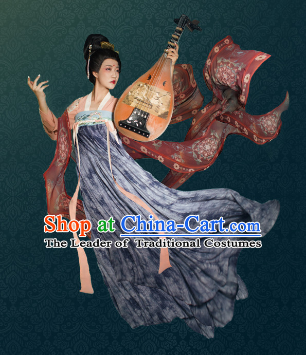 Chinese Ancient Women Fairy Hanfu Clothing Stage Drama Performance Traditional Girls Dress and Headwear Complete Set