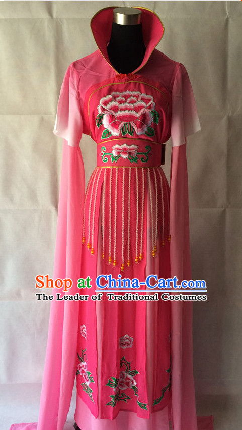 Long Sleeves China Beijing Opera Women Costume Embroidered Robe Stage Costumes Complete Set