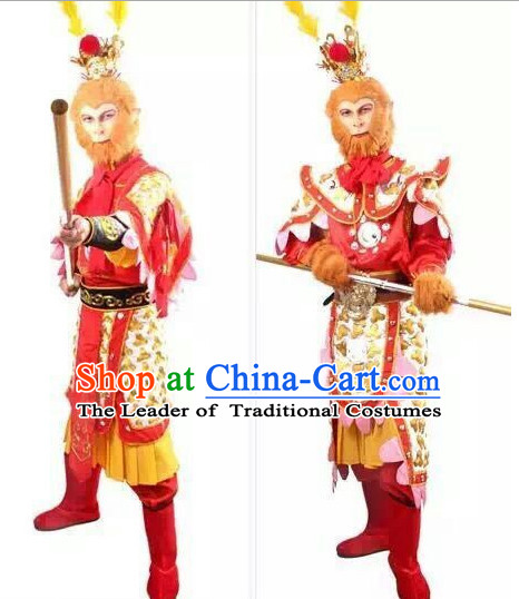 Chinese Sun Wukong Armor Hanfu Dress Gown Costumes Ancient Costume Clothing Complete Set
