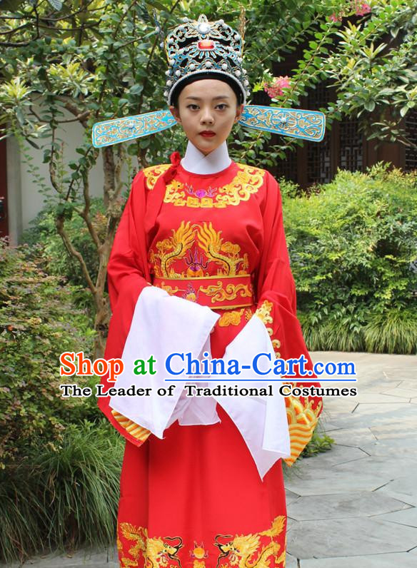 Chinese Wedding Opera Stage Costume Embroidered Hanfu Dress Gown Costumes Ancient Costume Clothing Complete Set