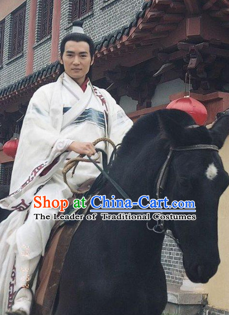 Chinese Men Knight Costume Stage Drama Costumes Parade Costume Complete Set
