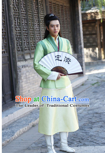 Chinese Men Swords Costume Stage Drama Costumes Han Fu Costume Complete Set