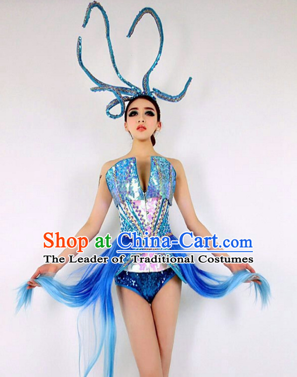 Parade Quality Feather Dance Costumes Popular Ostrich Feathers Fancy Costume Angel Wings Costume Complete Set