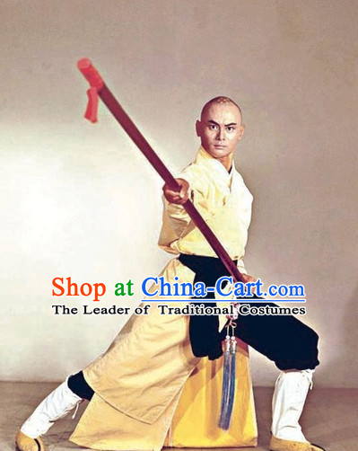 Chinese Ancient Kung Fu Monk Costumes Complete Set for Men