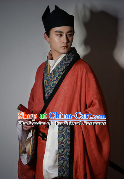 Special Events Ancient Chinese Official Han Fu Clothing Complete Set for Men