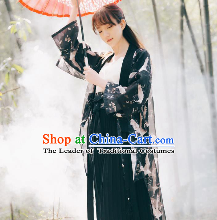 Traditional Classic Women Clothing Han Dynasty Costumes, Traditional Classic Chinese Chiffon Costume for Women