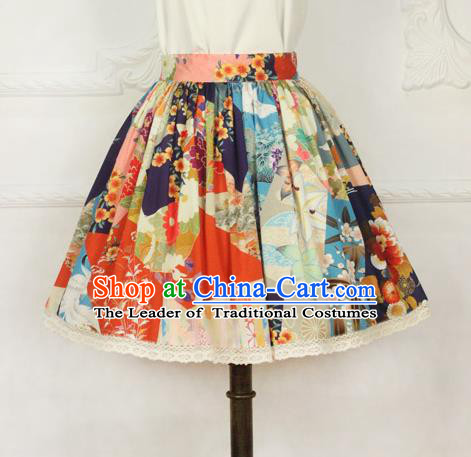 Traditional Japanese Restoring Ancient Kimono Costume Haori Short Skirt, China Kimono Modified Short Bust Skirt for Women
