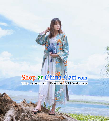 Traditional Japanese Restoring Ancient Kimono Costume Haori Smock, China Kimono Modified Coat Long Cardigan for Women