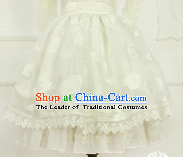 Traditional Classic Chinese White Silk Pajamas Heavy Lace Embroidery Evening Dress Restoring Garment Skirt Braces Skirt