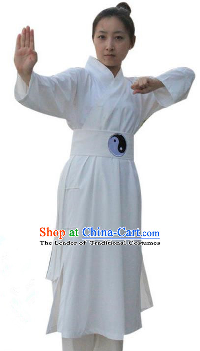 Traditional Chinese Wudang Uniform Taoist Uniform Linen Priest Frock Kungfu Kung Fu Clothing Clothes Pants Slant Opening Shirt Supplies Wu Gong Outfits, Chinese Tang Suit Wushu Clothing Tai Chi Suits Uniforms for Women
