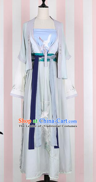 Traditional Chinese Ancient Princess Costumes, Chinese Han Dynasty Imperial Princess Embroidery Clothes Complete Set for Women