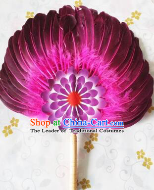 Feather Fans Goose Feather Stage Show Dance properties Purple