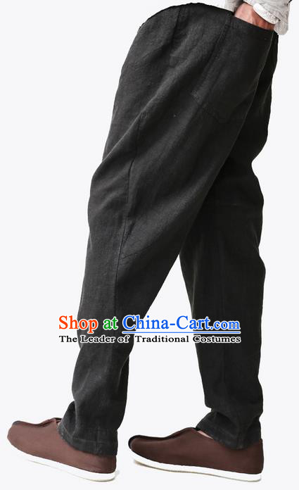 Traditional Chinese Linen Tang Suit Trousers, Chinese Ancient Costumes Linen Pants