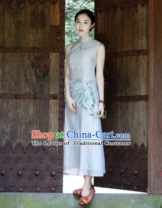 Traditional Chinese Female Costumes, Chinese Acient Clothes, Chinese Cheongsam, Tang Suits Dress for Women