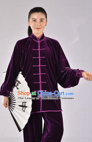 Top Thicken Pleuche Kung Fu Costume Martial Arts Kung Fu Training Uniform Gongfu Shaolin Wushu Clothing Tai Chi Taiji Teacher Suits Uniforms for Women