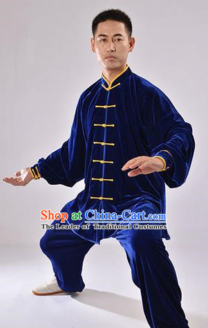 Top Thicken Pleuche Kung Fu Costume Martial Arts Kung Fu Training Uniform Gongfu Shaolin Wushu Clothing Tai Chi Taiji Teacher Suits Uniforms for Men