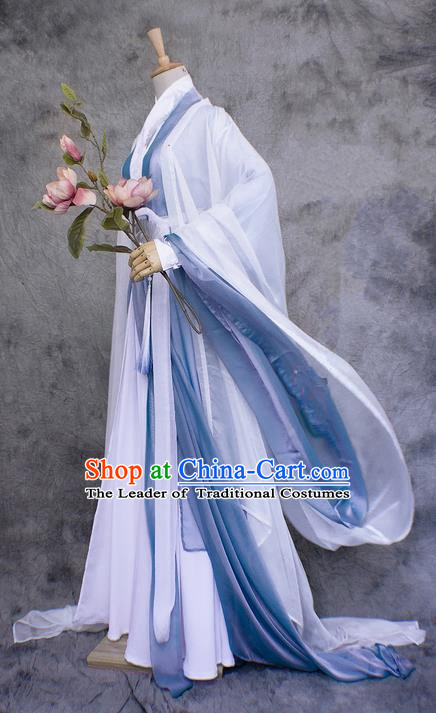 Chinese Ancient Cosplay Costumes, Chinese Traditional Embroidered Royal Prince Clothes, Ancient Chinese Cosplay Swordsman Knight Costume Complete Set for Men