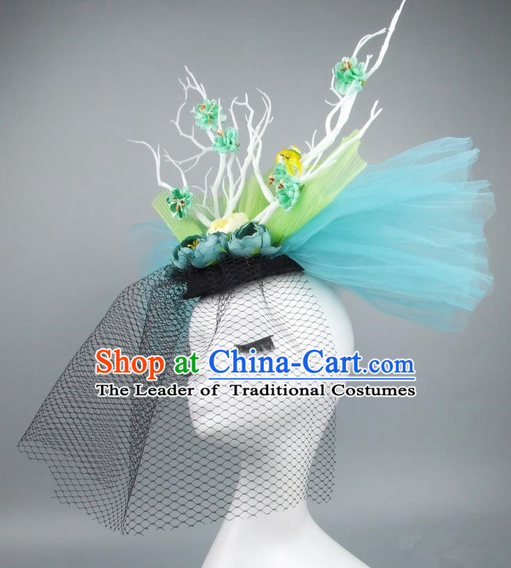 Top Performance Catwalks Headwear Halloween Cosplay Hair Accessories Mask headpiece
