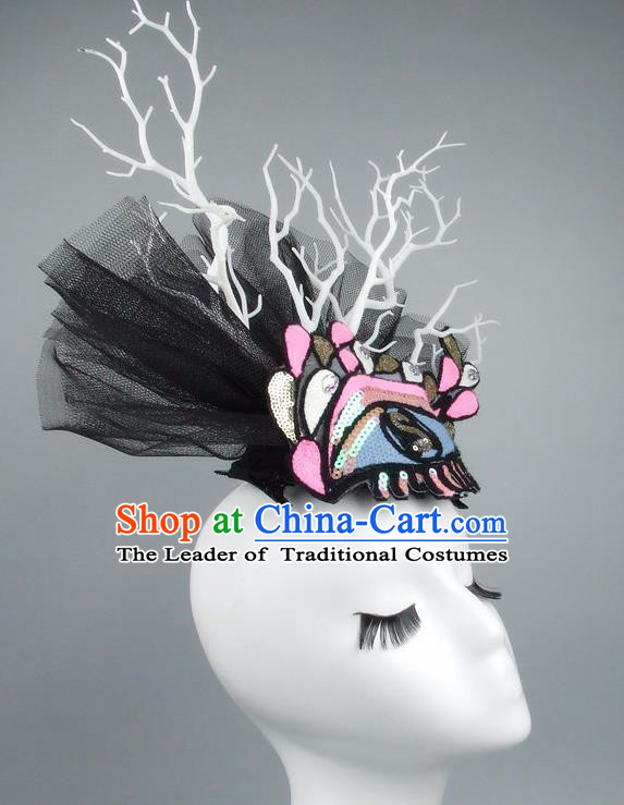 Top Performance Catwalks Headwear Halloween Cosplay Hair Accessories Mask headpiece