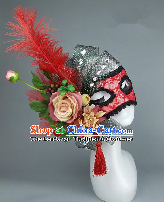 Top Performance Catwalks Headwear Halloween Cosplay Hair Accessories Mask headpiece