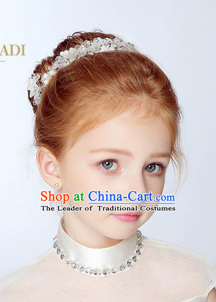 Handmade Children Hair Accessories Flowers Hair Clasp, Princess Halloween Model Show Headwear for Kids