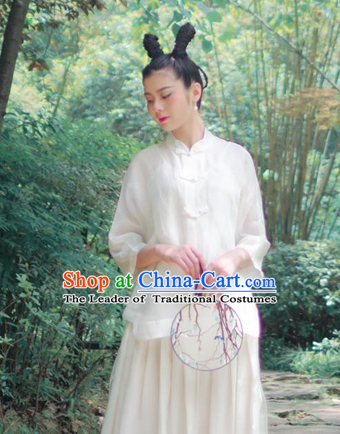 Traditional Ancient Chinese Young Women Cheongsam Dress Republic of China Tangsuit Stand Collar Blouse Dress Tang Suit Clothing for Women