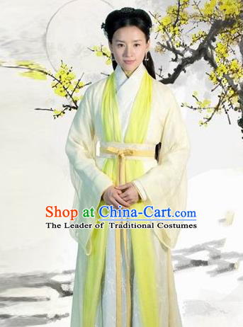 Traditional Ancient Chinese Imperial Princess Costume, Chinese Han Dynasty Young Lady Green Dress Clothing for Women