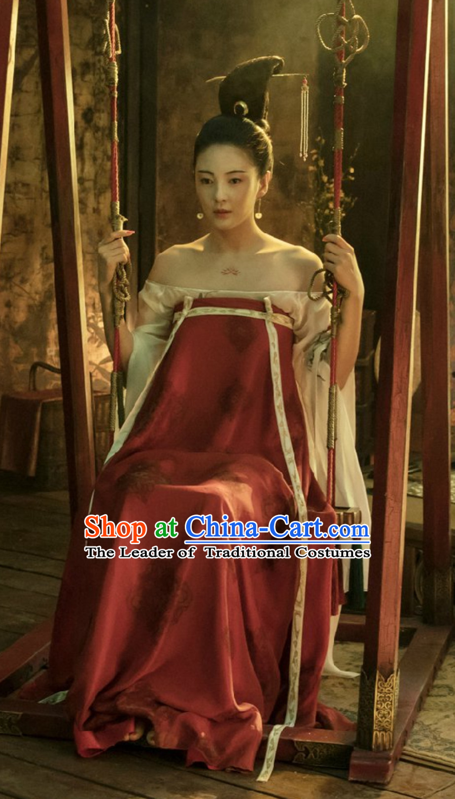 Ancient China Tang Dynasty Beauty Garment Costumes Complete Set for Women