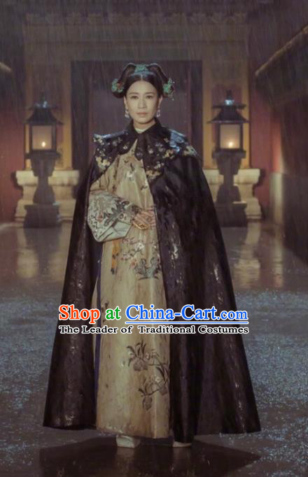 Story of Yanxi Palace Traditional Ancient Chinese Qing Dynasty Imperial Empress Costume, Chinese Manchu Lady Queen Embroidered Clothing for Women